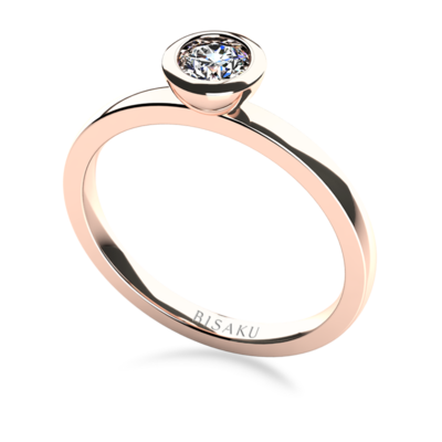Zásnubní prsten růžové zlato Lana