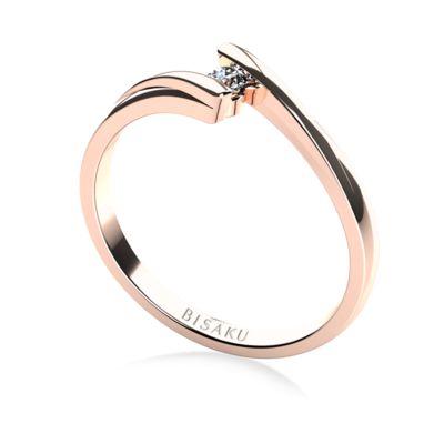 Zásnubní prsten růžové zlato Pearl
