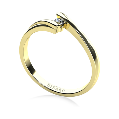 Zásnubní prsten žluté zlato Pearl